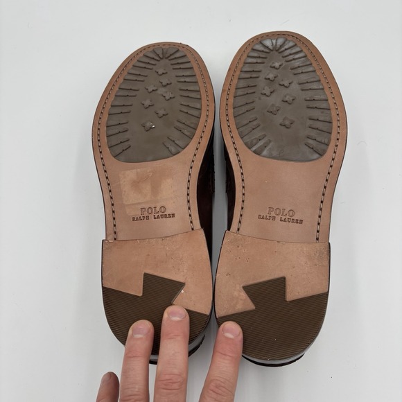 Polo Ralph Lauren Dustan Brown Leather Penny Loafers Men's Size 15 Leather Shoes - Picture 7 of 9